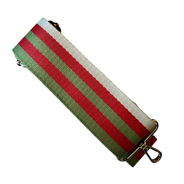 Stripe Bag Strap - Green / Pink
