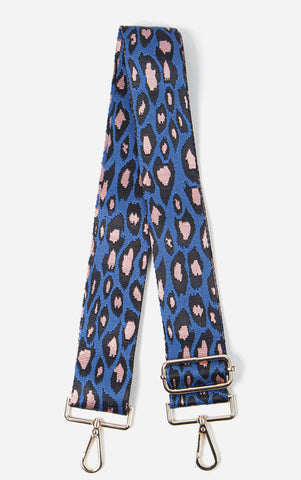 Cheetah Print Bag Strap -Blue