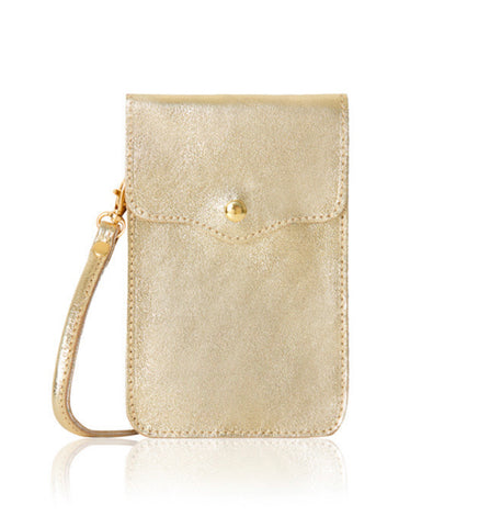 Phone Leather Bag - Gold