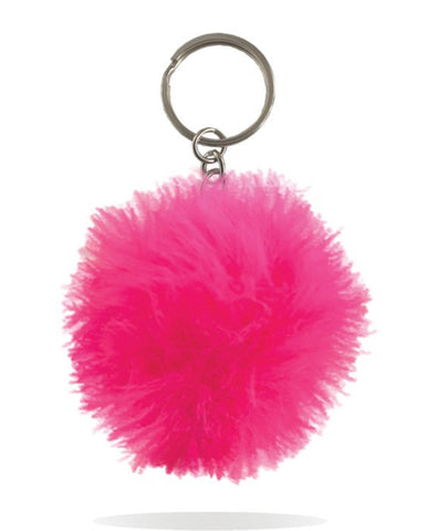 Faux Fur Pompom Keyring - Pink