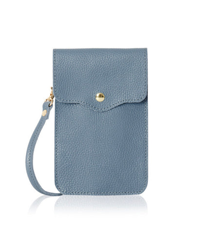 Phone Leather Bag - Denim Blue