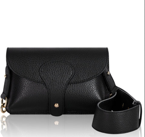 Bria Leather Crossbody Bag -  Black