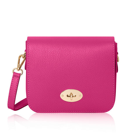 Esme Leather Box Bag - Fuchsia Pink