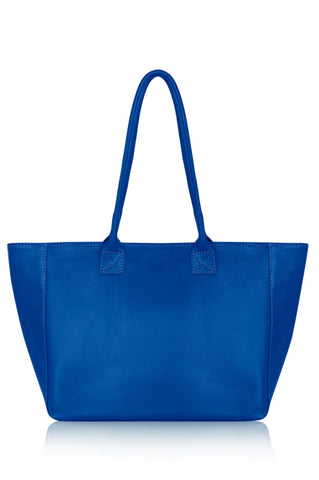 Leather Tote Bag -  Royal Blue