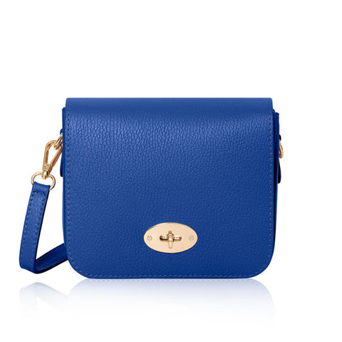 Esme Leather Box Bag - Royal Blue