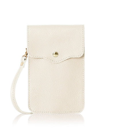 Phone Leather Bag - Cream