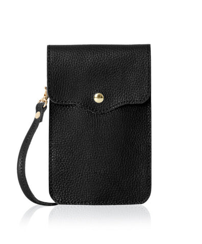 Phone Leather Bag - Black