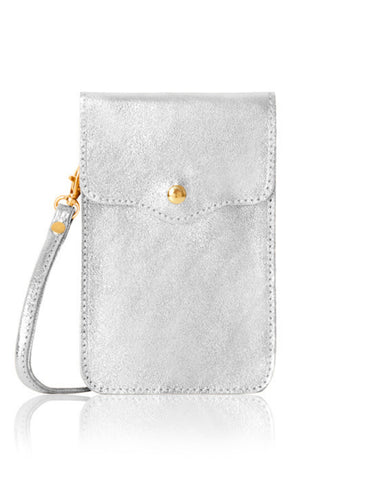 Phone Leather Bag - Silver