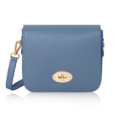 Esme Leather Box Bag - Denim Blue