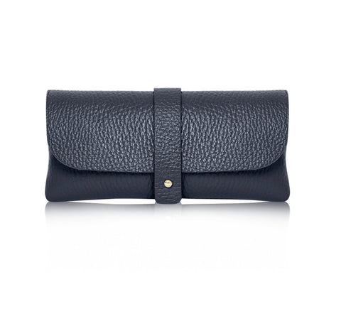 Leather Glasses Case -  Navy Blue