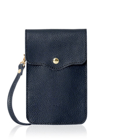 Phone Leather Bag - Navy Blue