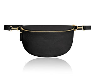 Large Inga Leather Belt Bag  - Black (Sample)