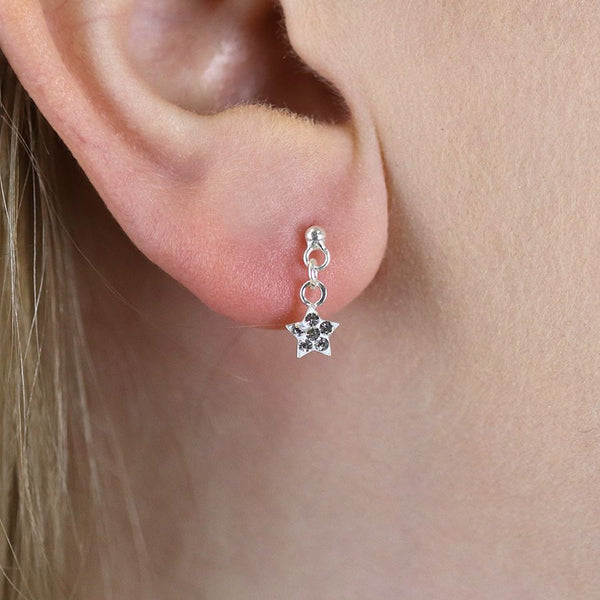 Sterling Silver Tiny Star Earrings