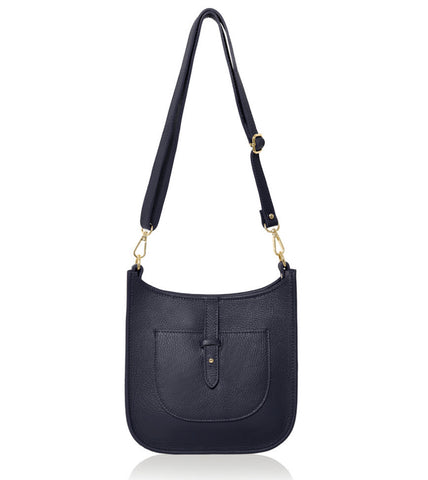 Messenger Leather Bag -  Navy Blue