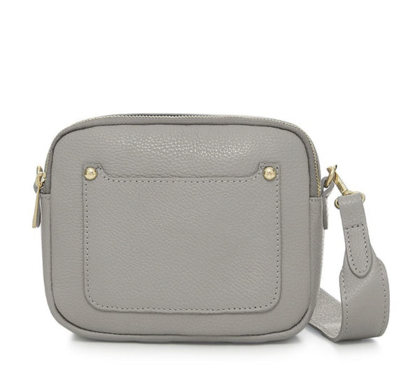 Zara Leather Crossbody Bag Light Grey Tarelle