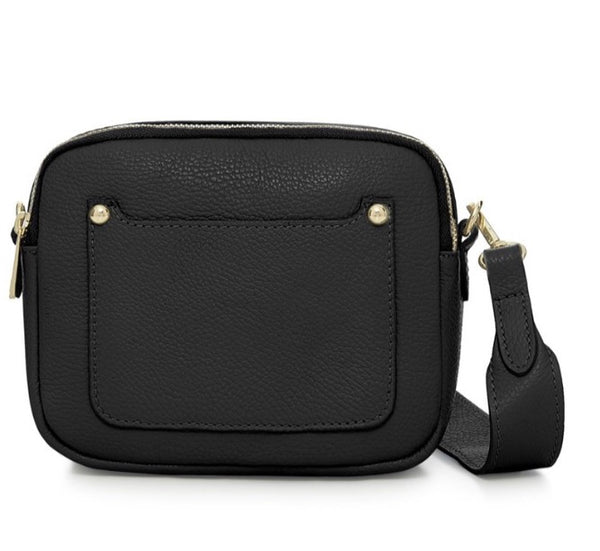 Zara Leather Crossbody Bag -  Black