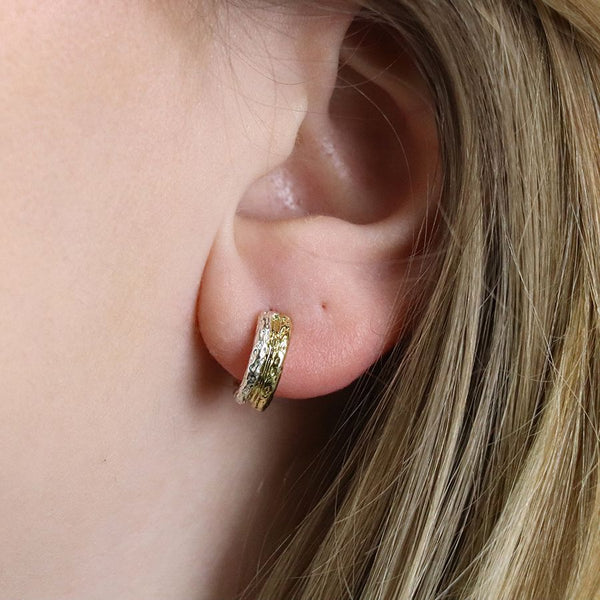 Tiny Textured Hoop Earrings