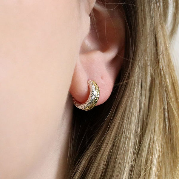 Tiny Textured Hoop Earrings