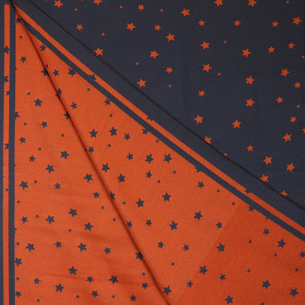 Reversible Pleated Star Scarf - Orange / Grey