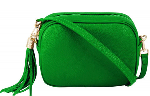 Lila Leather Cross Body Bag - Green