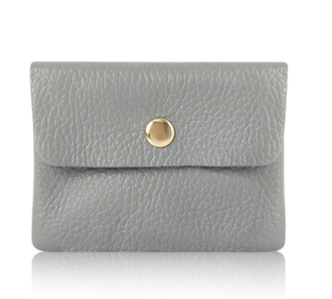 Small Leather Purse - Light Grey