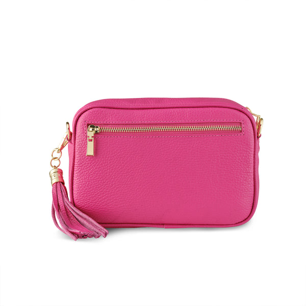 Tarelle Leather Crossbody Bag - Fuchsia Pink