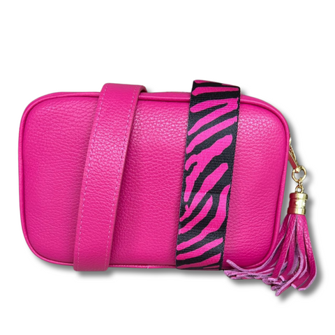 Tarelle Leather Crossbody Bag - Fuchsia Pink