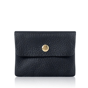 Small Leather Purse - Navy Blue