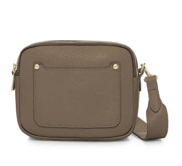 Zara Leather Crossbody Bag -  Taupe