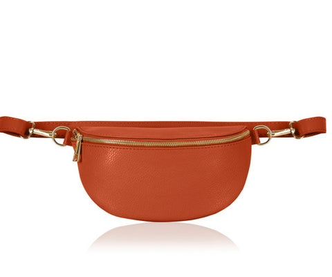 Inga Leather Belt Bag - Burnt Orange