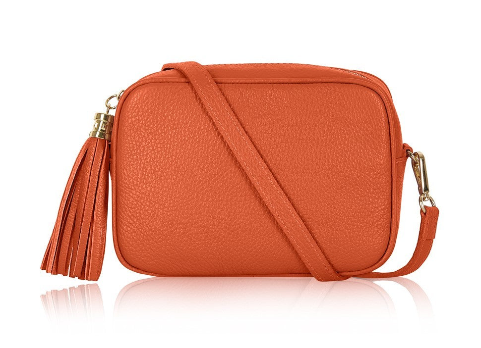 Lila Leather Cross Body Bag - Burnt Orange – Tarelle