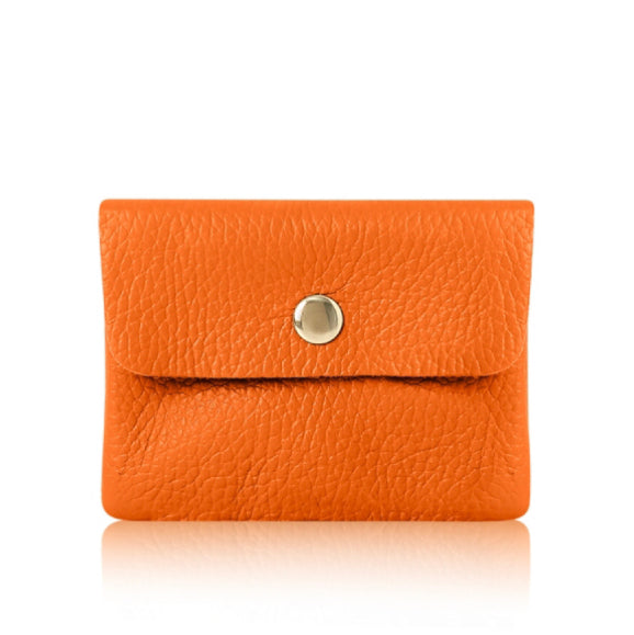 Small Leather Purse -  Bright Orange