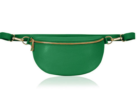 Inga Leather Belt Bag - Green