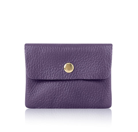 Small Leather Purse - Purple