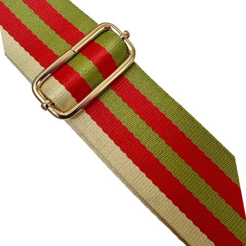 Stripe Bag Strap - Green / Pink